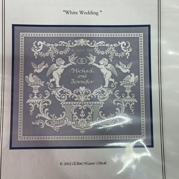White Wedding Counted Cross Stitch Pattern - Picture 1 of 3